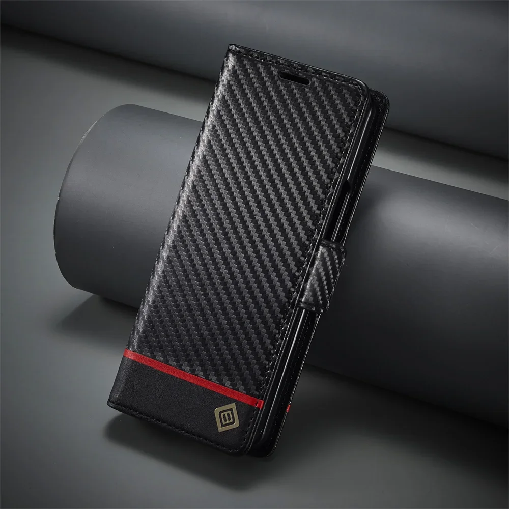 Phone Wallet Combo - Luxury Carbon Fiber PU Leather Cover
