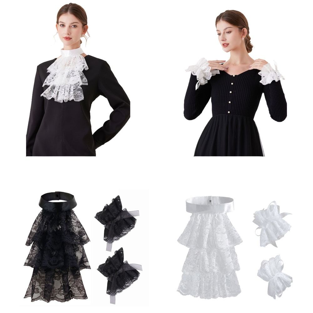 Men Accessories For Wrist - Fashion Victorian Lace Jabot Collar Detachable