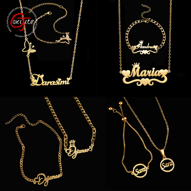 Men'S Accessories Jewelry Bracelet - Goxijite Customize Name Necklace A Set