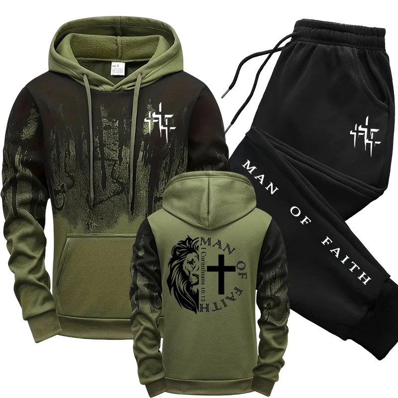 Men'S Accessories Pouch - Man of Faith Pattern Men's Set