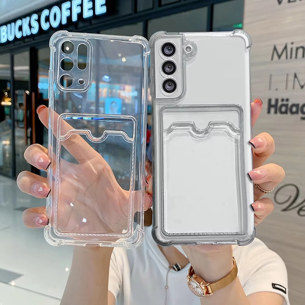 Phone Wallet Combo - Clear Silicone Card Slot Holder Phone