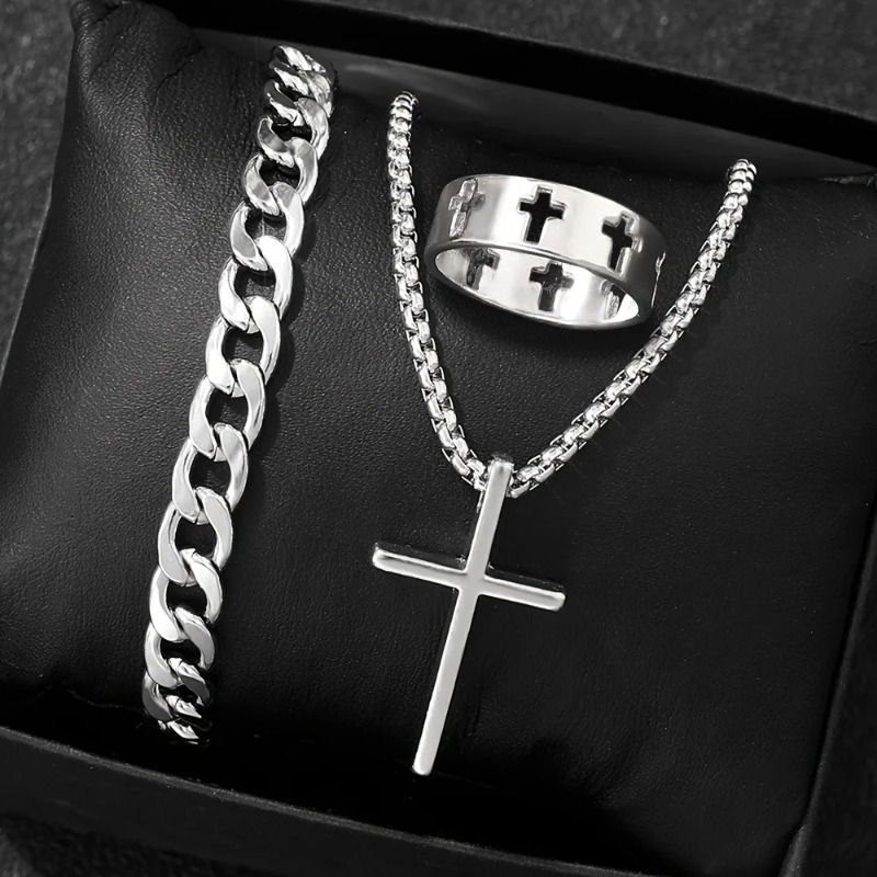 Cross-Style Accessories Set Br - огляд і ціна Men Accessories Ring And Bracelet