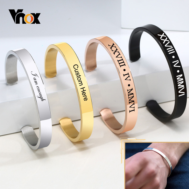 Vnox Dropshipping Customized B - огляд і ціна Men'S Accessories Jewelry Bracelet