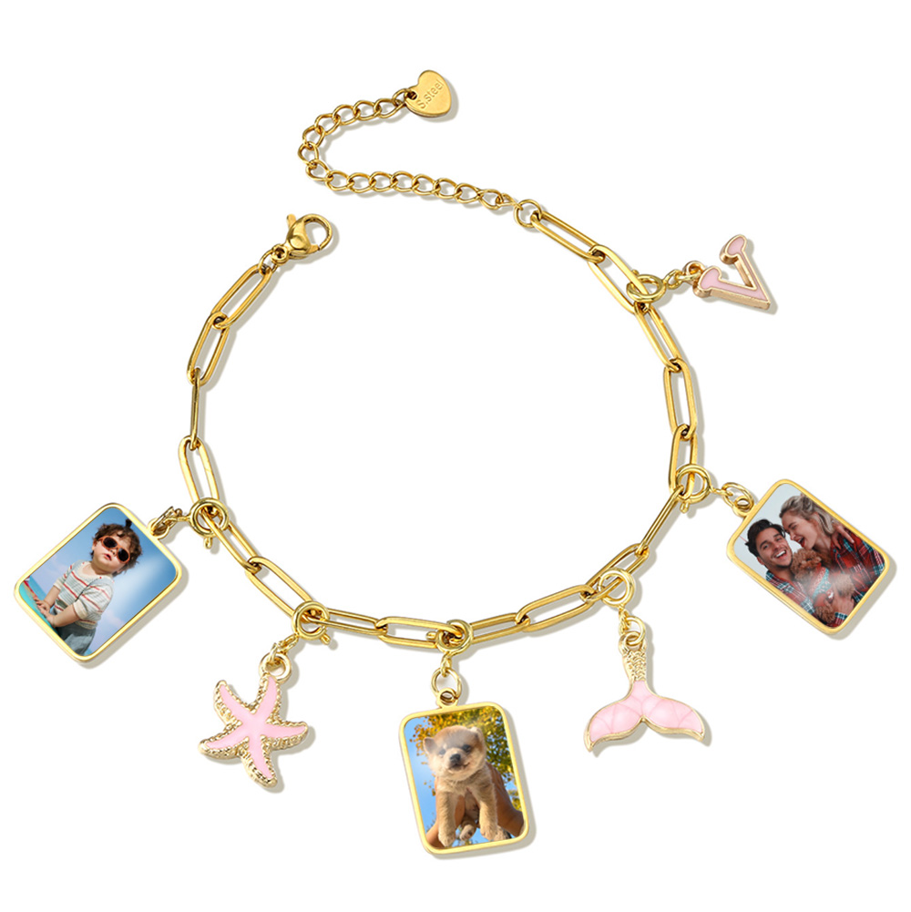 Customized Photo Letter Flag P - огляд і ціна Men'S Accessories Jewelry Bracelet