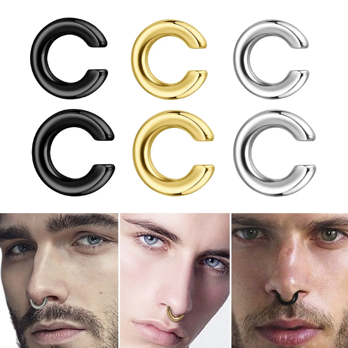 1pc Exaggerated C-Shaped Non-P - огляд і ціна Men'S Accessories Rings