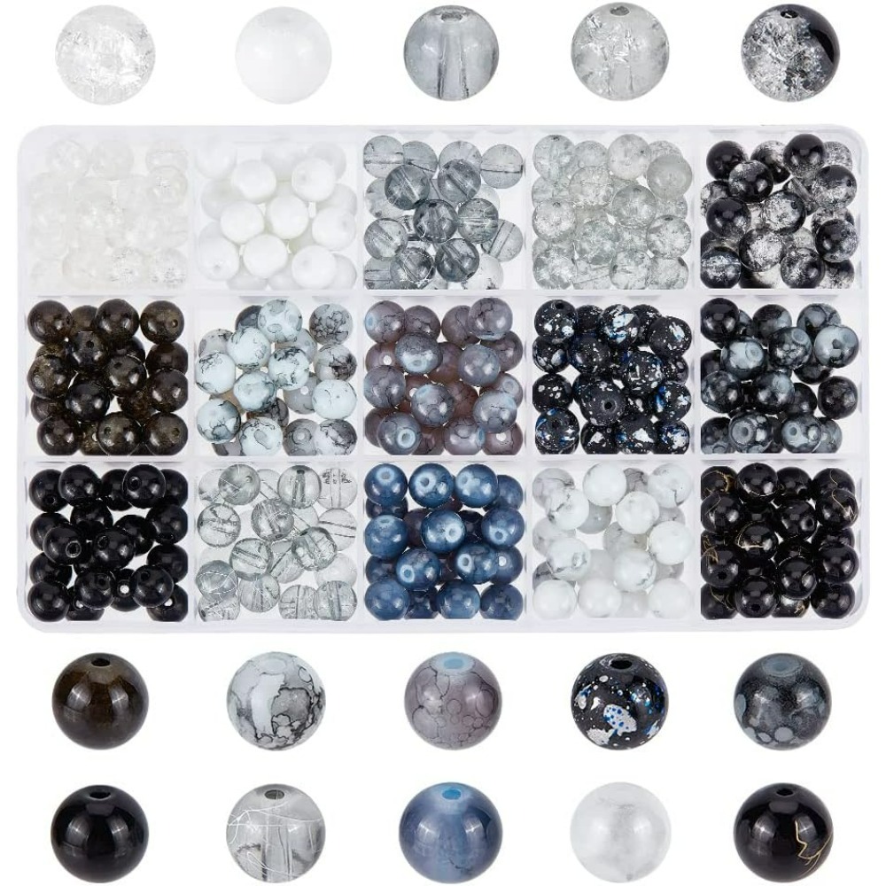300pcs 8mm Black Glass Beads 1 - огляд і ціна Men Accessories Bracelet