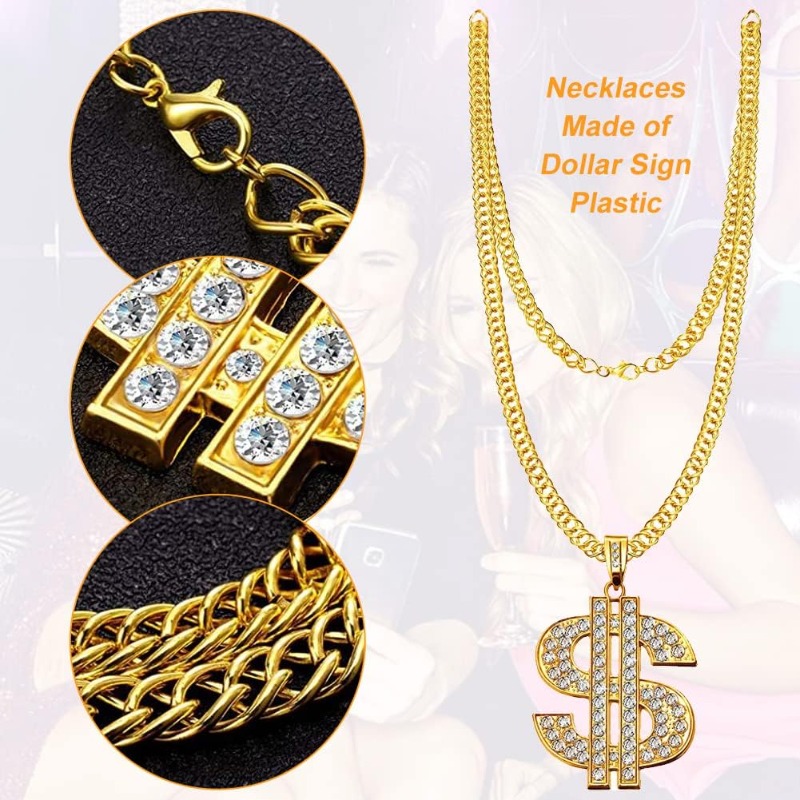 5pcs Hip Hop Costume kit,80s F - огляд і ціна Men Accessories Ring And Bracelet