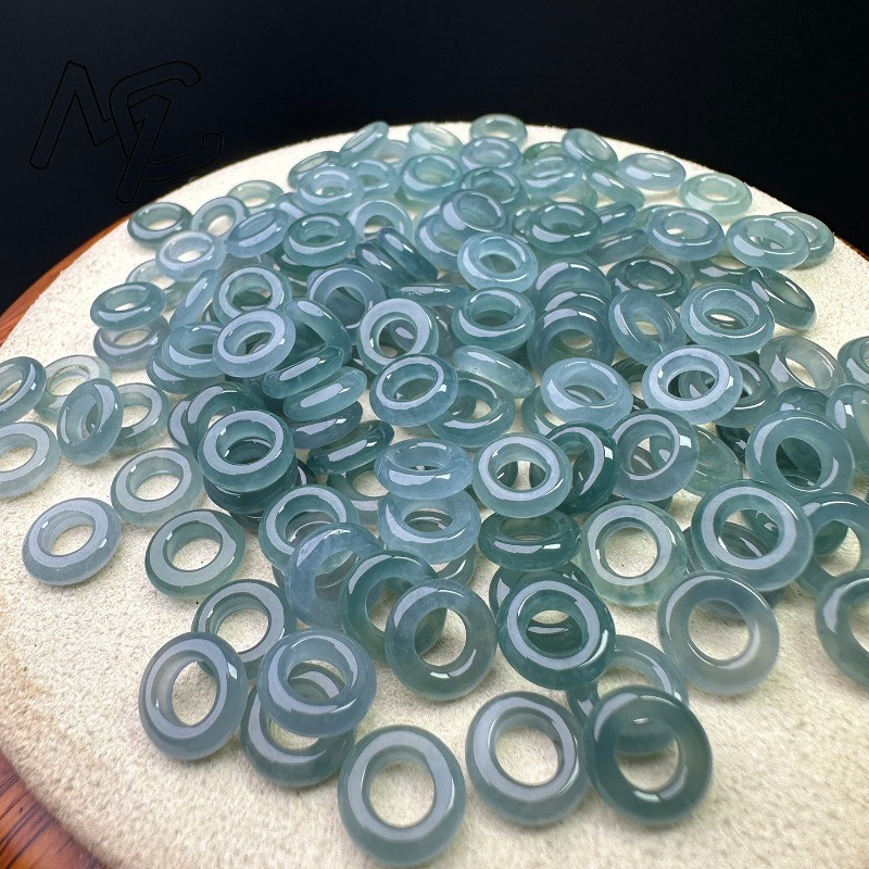 10pcs A Green Jade Blue Water  - огляд і ціна Men Accessories Ring And Bracelet