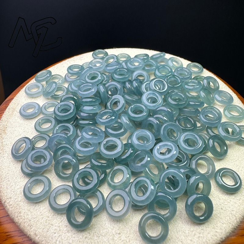 10pcs A Green Jade Blue Water  - огляд і ціна Men Accessories Ring And Bracelet